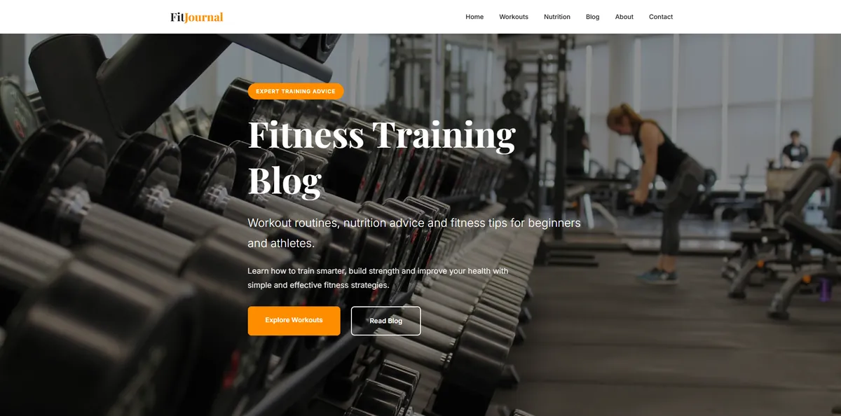 Náhled webu FitJournal