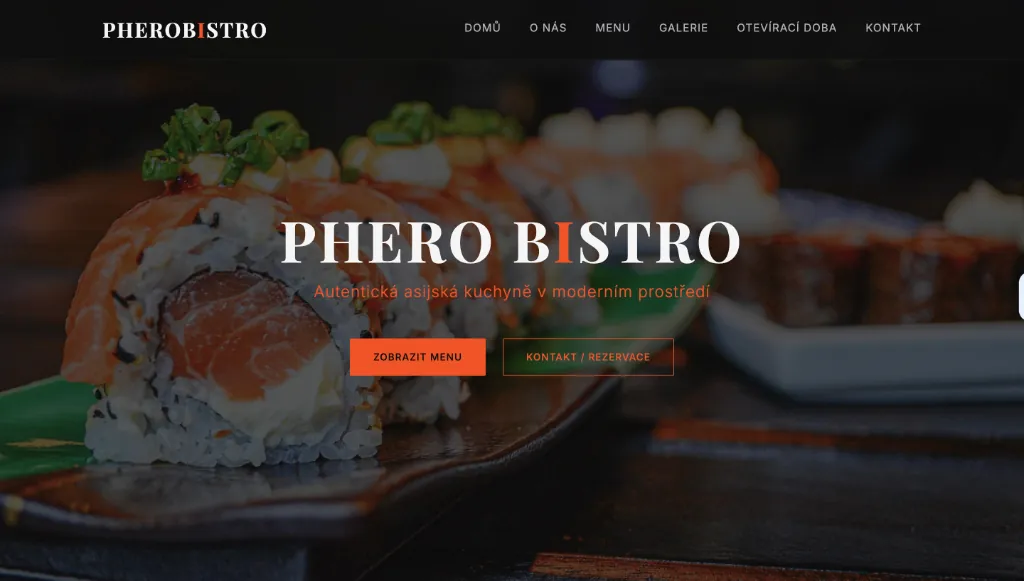 Náhled webu Phero Bistro