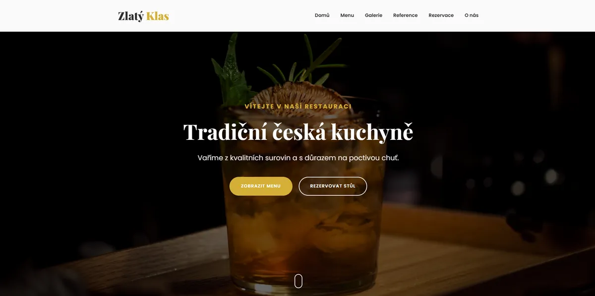Náhled webu Restaurace U Zlatého Klasu